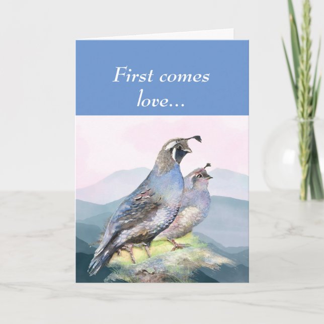  Anniversary to the ONE I LOVE California Quail Card (Front)