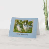 Anniversary, Two Great Egret Birds