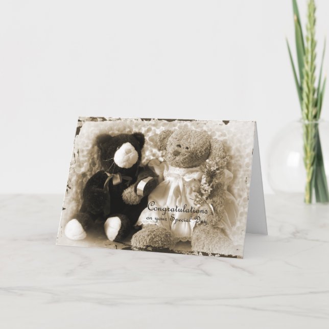 Anniversary-Wedding - Bear and Plush Card (Front)