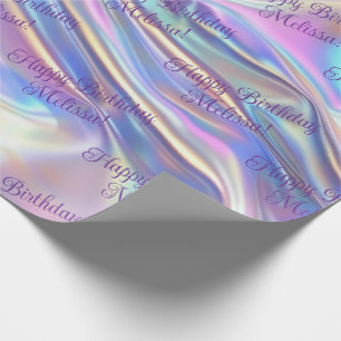 Anniversary Wedding Birthday Iridescent Fabric Wrapping Paper