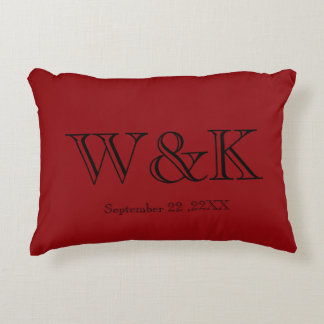 Anniversary wedding couple monogram initial accent decorative cushion
