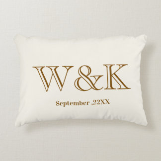 Anniversary wedding couple monogram initial accent decorative cushion