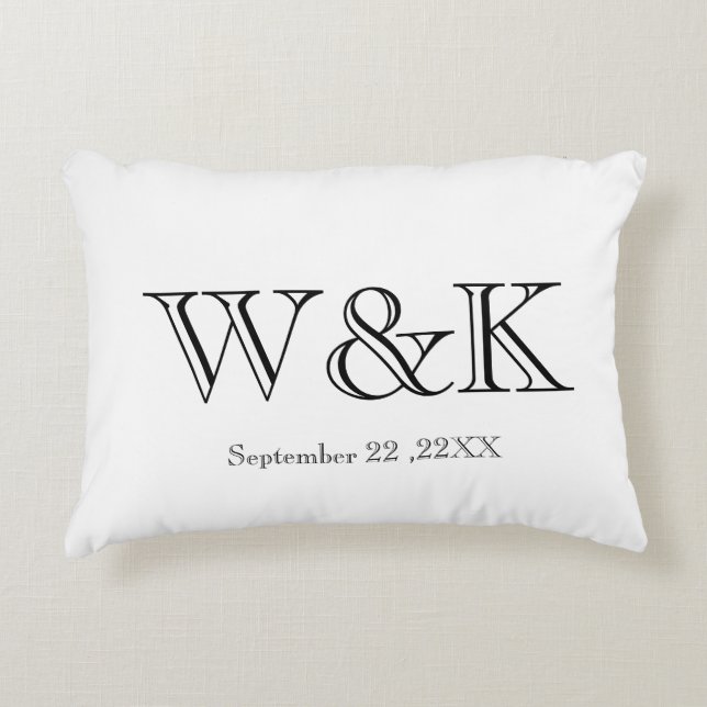 Anniversary wedding couple monogram initial  decorative cushion (Front)