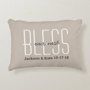 Anniversary Wedding Date Bless Our Nest Custom Decorative Cushion