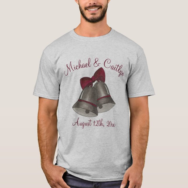 Anniversary Wedding Silver Bells Personalised T-Shirt (Front)
