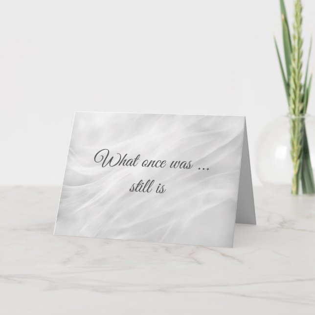 Anniversary White Marble Abstract Card (Front)