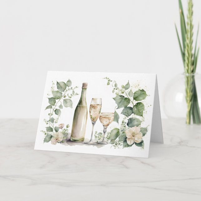 Anniversary Wine and Ivy Card (Front)