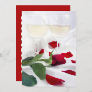 Anniversary wine and rose celebration invitation