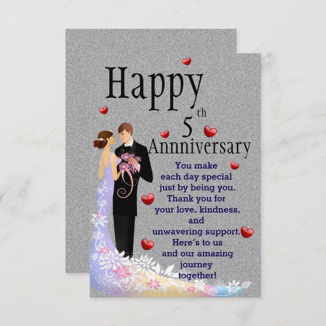 Anniversary wish  card (Front/Back)