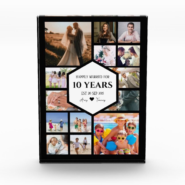 Anniversary With Hexagon Centre Photo Block (Front)
