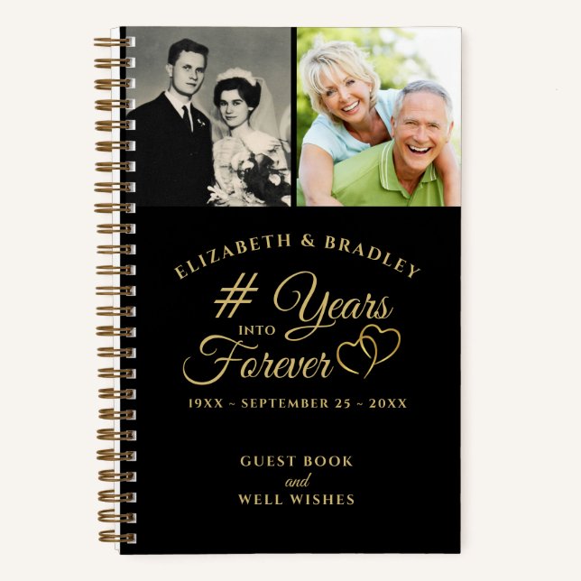 Anniversary YEARS INTO FOREVER 2 Photo Guest Book (Front)