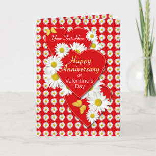 Anniversay on Valentine's Day Daisies Card