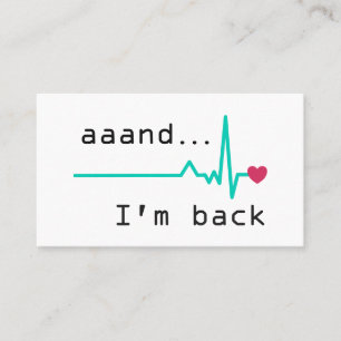 Annnd I'm back, Heart Attack Survivor Business Card