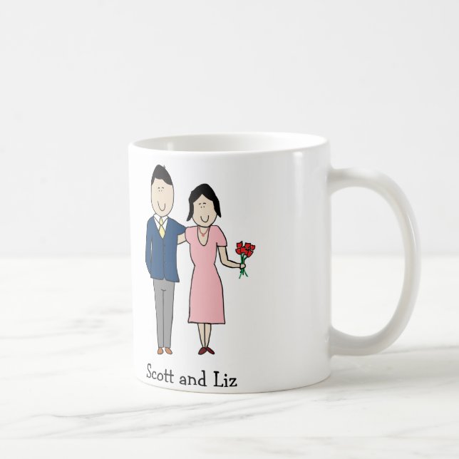 Annniversary couple- custom cartoon mug (Right)