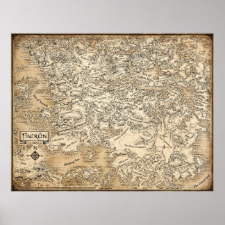 Annotated map of Faerun // Forgotten Realms Poster