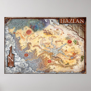 Annotated map of Hazlan (Ravenloft) Poster