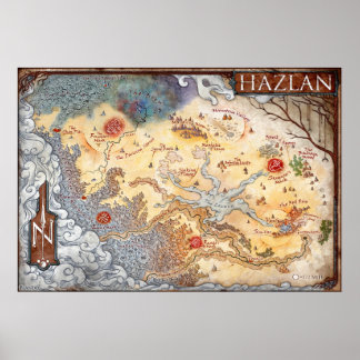 Annotated map of Hazlan (Ravenloft) Poster