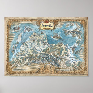 Annotated map of Lamordia Poster