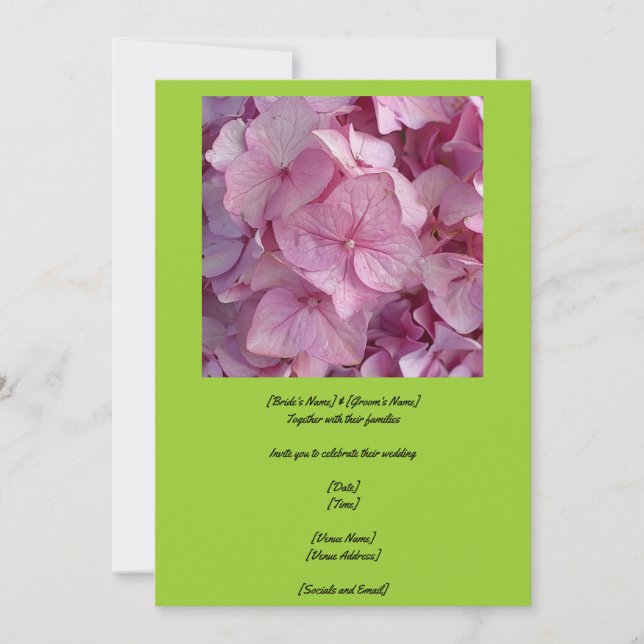 Announce Thy Nuptials with A Gorgeous Hydrangea  Invitation (Front)