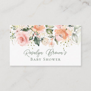 Announcement Baby Shower Pinkish Roses Card