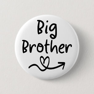 Announcement Big Brother Matching Sibling Family 6 Cm Round Badge