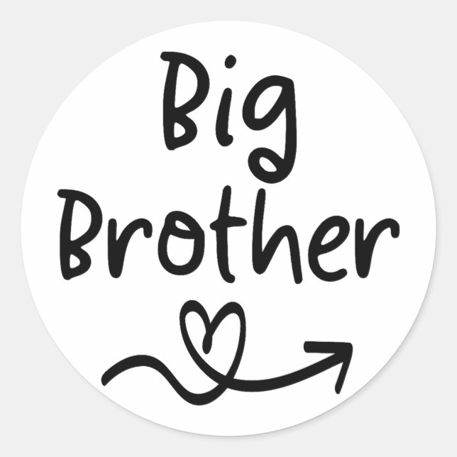 Announcement Big Brother | Matching Sibling Family Classic Round Sticker (Front)