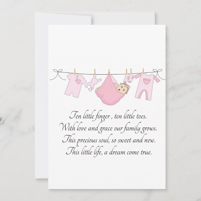 Announcement card for new born baby (Front)