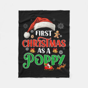 Announcement First Christmas As A Poppy Matching F Fleece Blanket