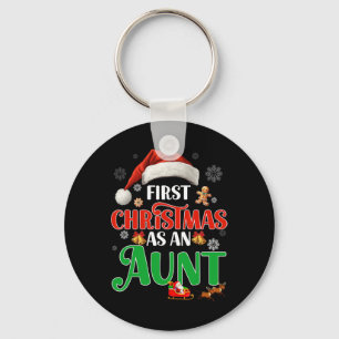 Announcement First Christmas As An Aunt Matching F Key Ring