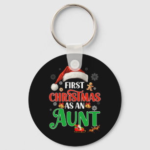 Announcement First Christmas As An Aunt Matching F Key Ring