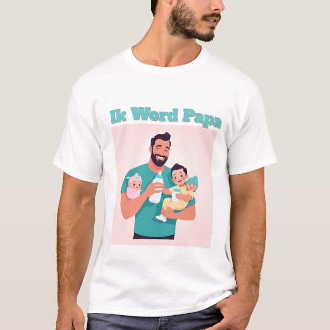 Announcement I Become Papa - Mum Pregnancy Des T-Shirt (Front)