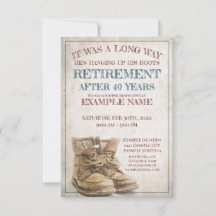Announcement of retirement with old boots