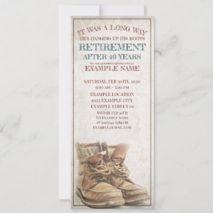 Announcement of retirement with old boots