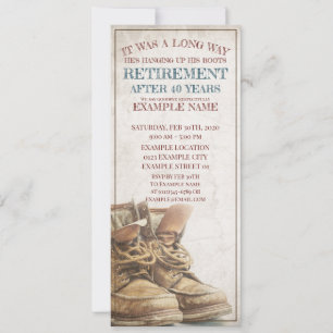 Announcement of retirement with old boots