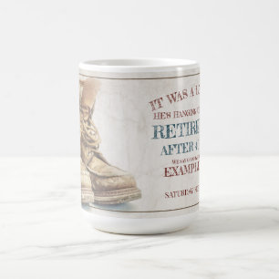 Announcement of retirement with old boots V1.0 Magic Mug
