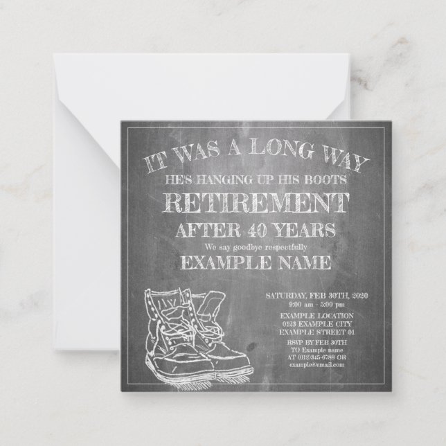 Announcement of retirement with old boots V3.0 (Front)