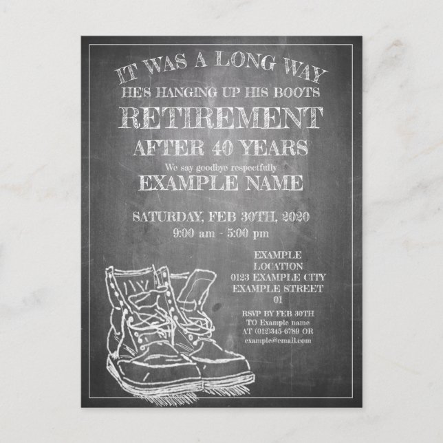 Announcement of retirement with old boots V3.0 (Front)