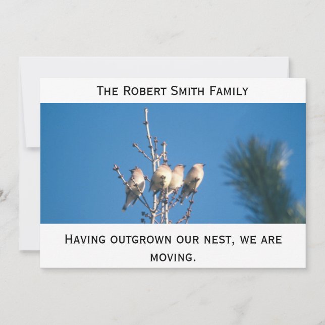 Announcement - Outgrown our nest ... (Front)