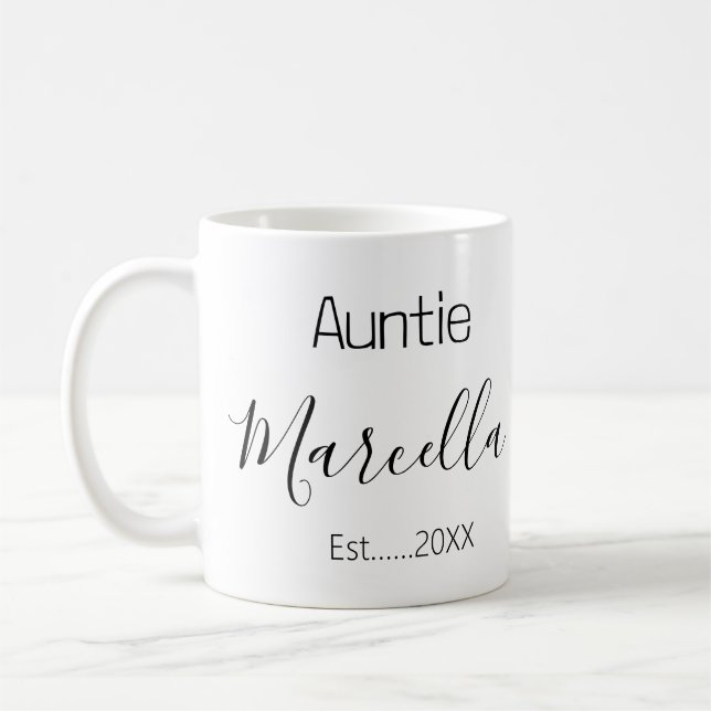 Announcement Trendy Auntie Established Personal Coffee Mug (Left)
