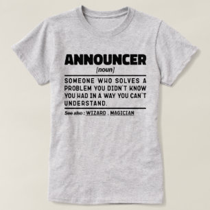 Announcer Noun Dedinition Cool Design T-Shirt