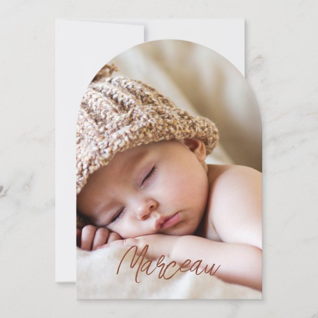 Announcing Birth Marceau Invitation (Front)