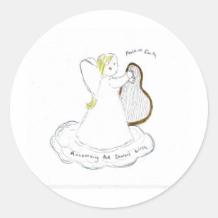 Announcing the saviour's birth classic round sticker