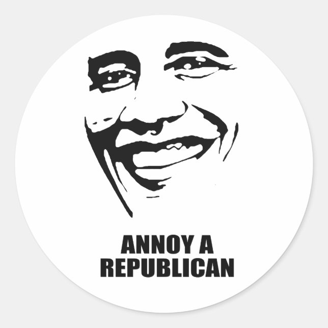 ANNOY A REPUBLICAN CLASSIC ROUND STICKER (Front)