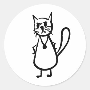 Annoyed Cat Classic Round Sticker