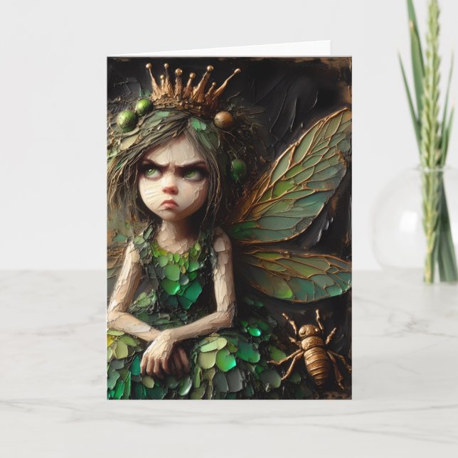 Annoyed Fairy Golden Insect Card (Front)