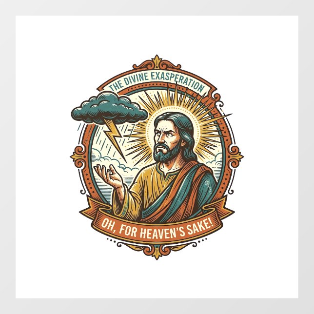 Annoyed Jesus Dark Rain Cloud Lightning Weather Hu (Sheet)