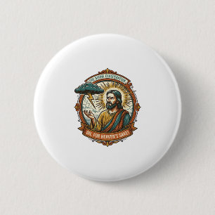 Annoyed Jesus Dark Rain Cloud Lightning Weather Hu 6 Cm Round Badge
