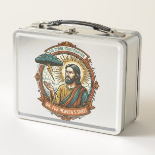 Annoyed Jesus Dark Rain Cloud Lightning Weather Hu Metal Lunch Box