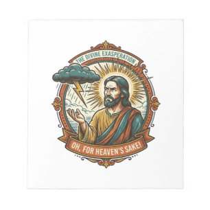 Annoyed Jesus Dark Rain Cloud Lightning Weather Hu Notepad