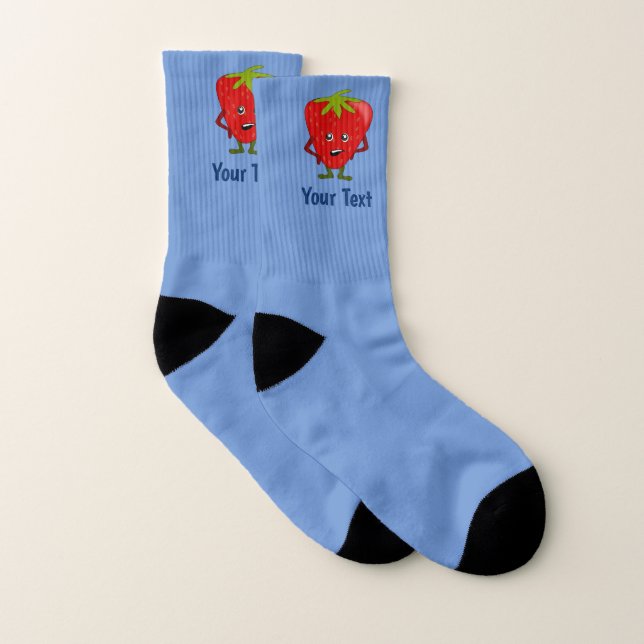 Annoyed Strawberries - fun fruit in a bad mood Soc Socks (Pair)